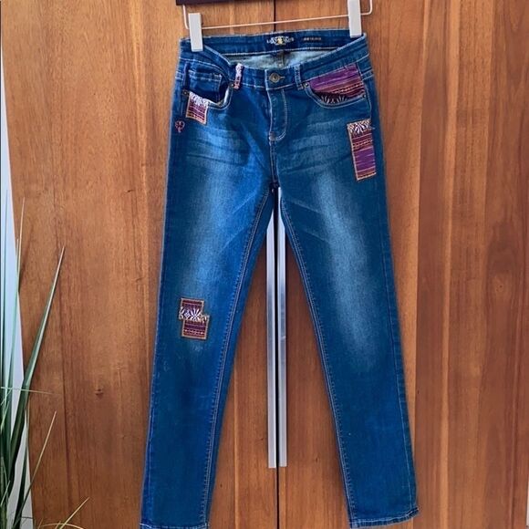LUCKY BRAND ZOE SKINNY PATCHWORK JEANS Size‎ 16 Girls - Picture 1 of 13